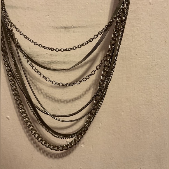 Silver Multi- Chain Necklace - Picture 3 of 5